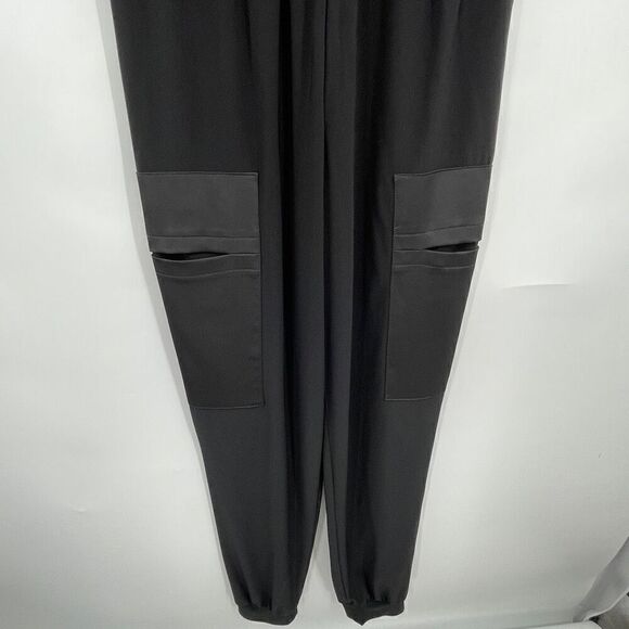 Joseph Ribkoff Black Stretchy 3/4 Sleeve Zipper Front Jumpsuit Size 8 - Picture 3 of 7